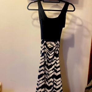 Black and white maxi dress